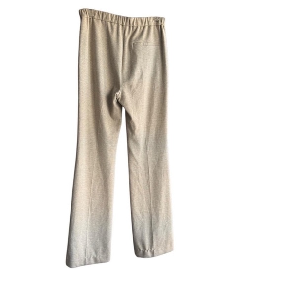 THEORY Slit Flared Demitria Pant in Double-Knit Jersey Oatmeal Size 6 - Picture 7 of 10